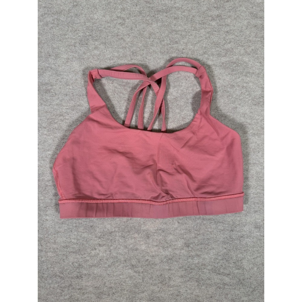 Lululemon Sports Bra Womens 8 Pink Strappy Crossback Yoga Athletic Gym Running